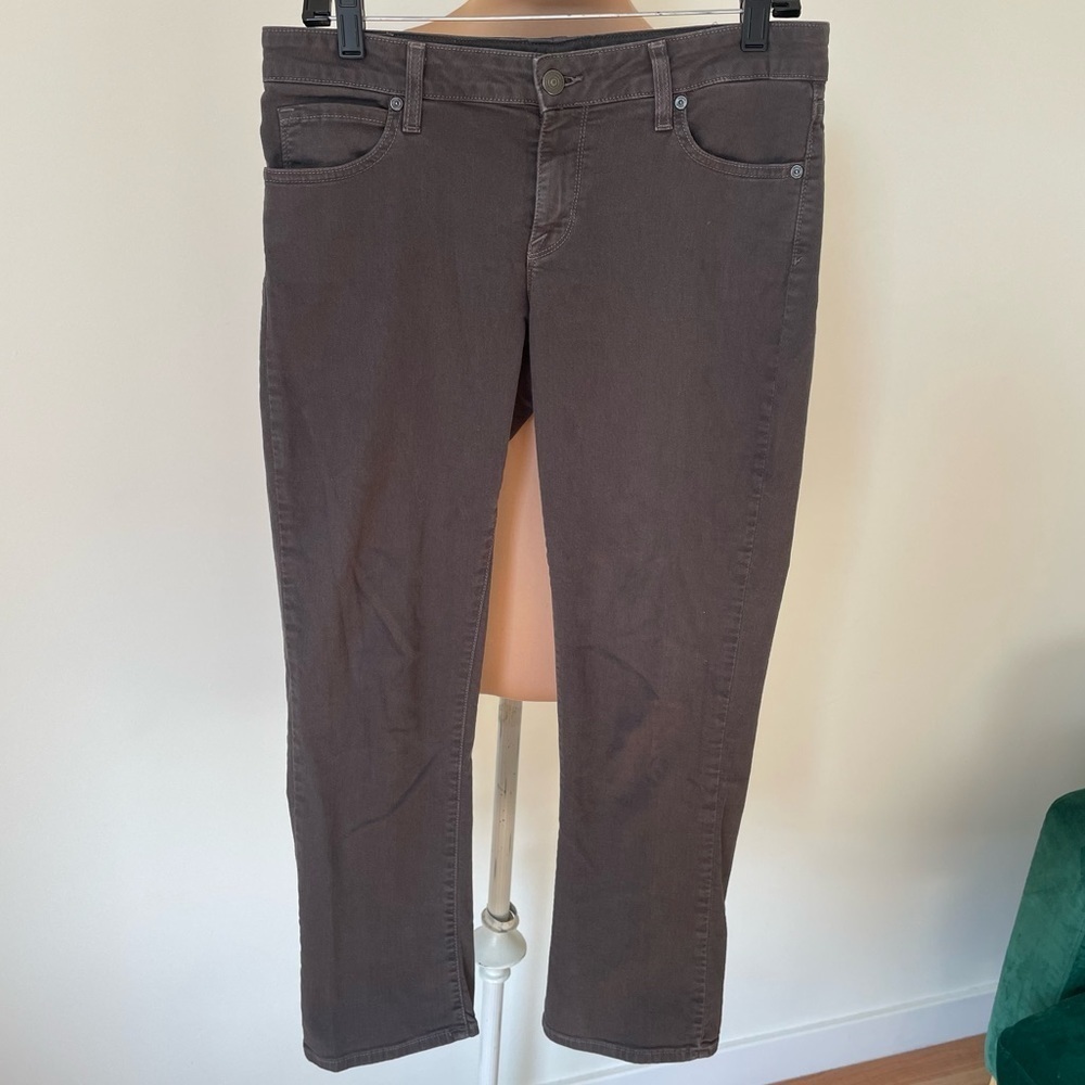 Vince Fatigue Gray Stretch Denim Cropped Baby Bell Jeans Size 30 DV051-2195 EUC